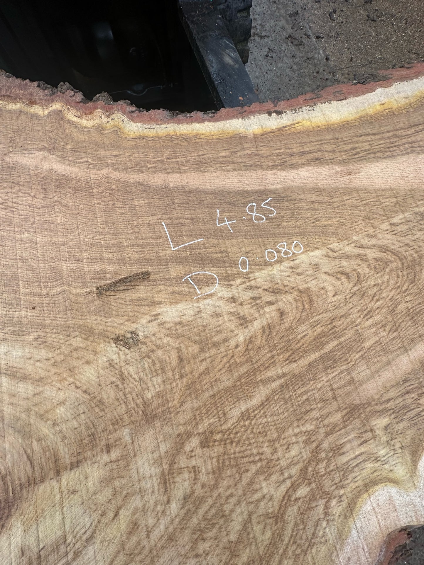 4.86m English Brown Oak Slab. Available March-April, 2024. Item #14.