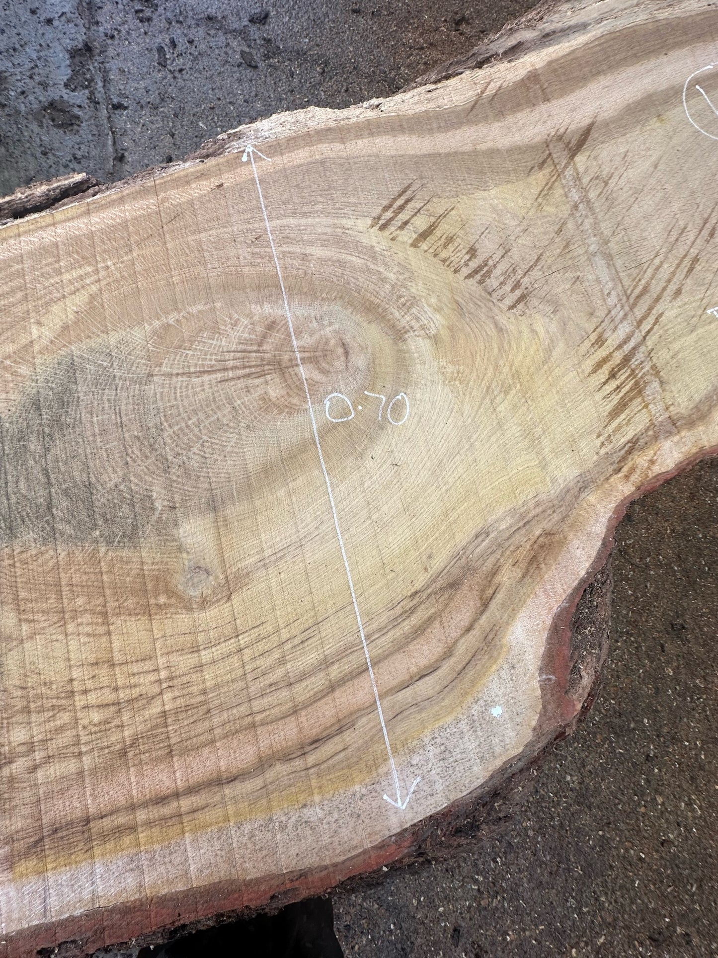 4.86m English Brown Oak Slab. Available March-April, 2024. Item #14.