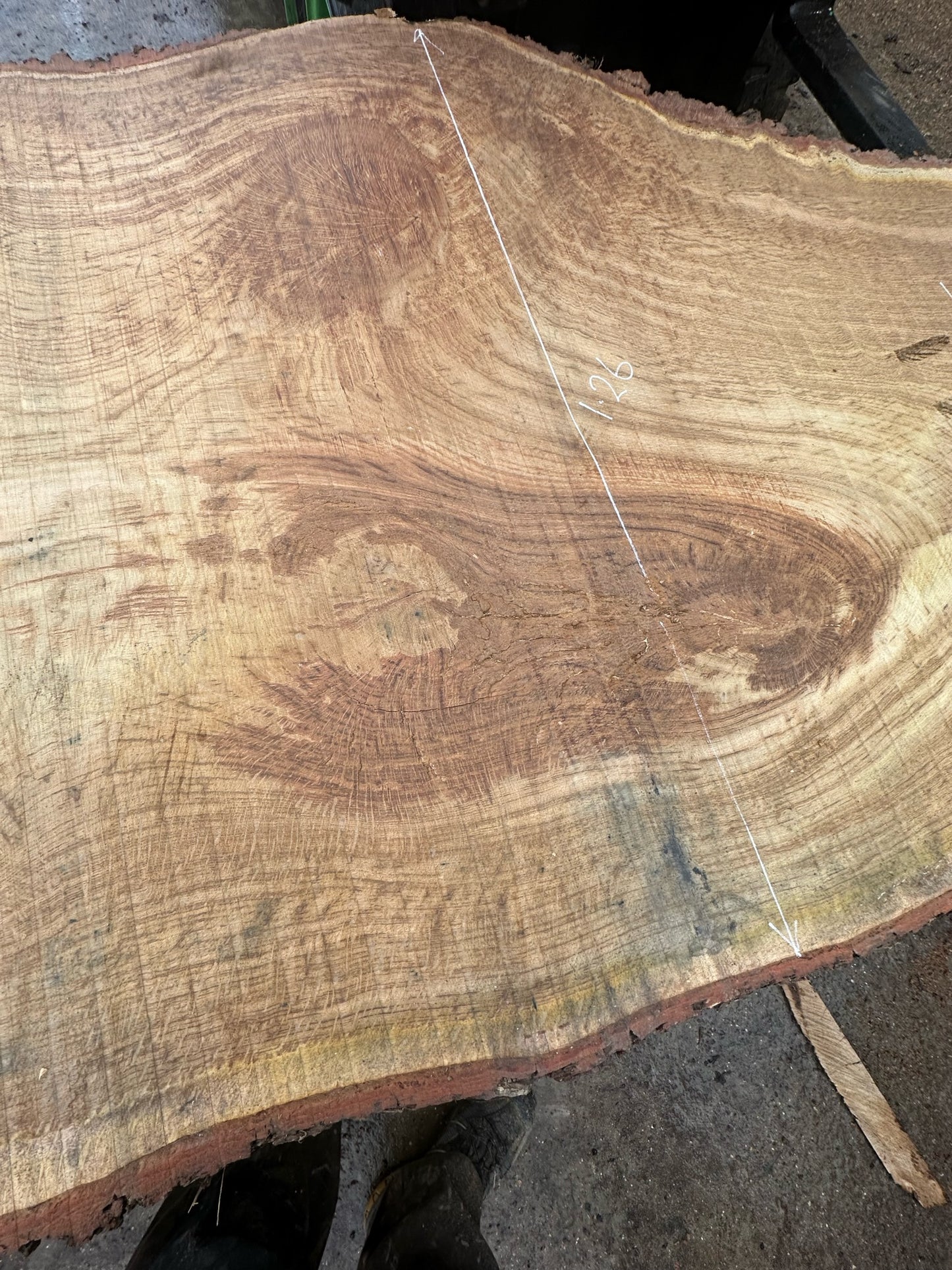 4.86m English Brown Oak Slab. Available March-April, 2024. Item #14.