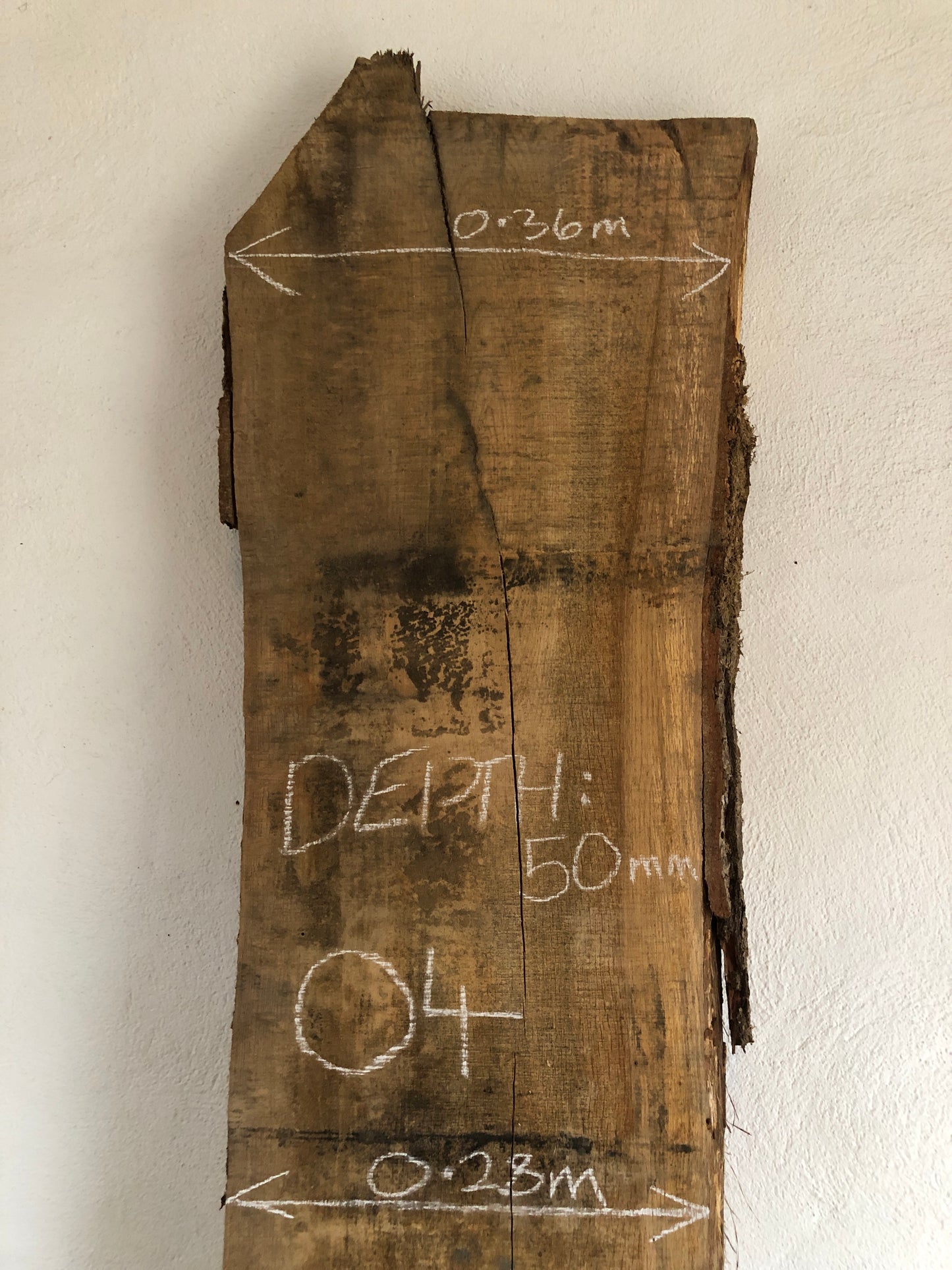 2.35m English Tiger Oak board / slab. Kiln Dried. Item O4.
