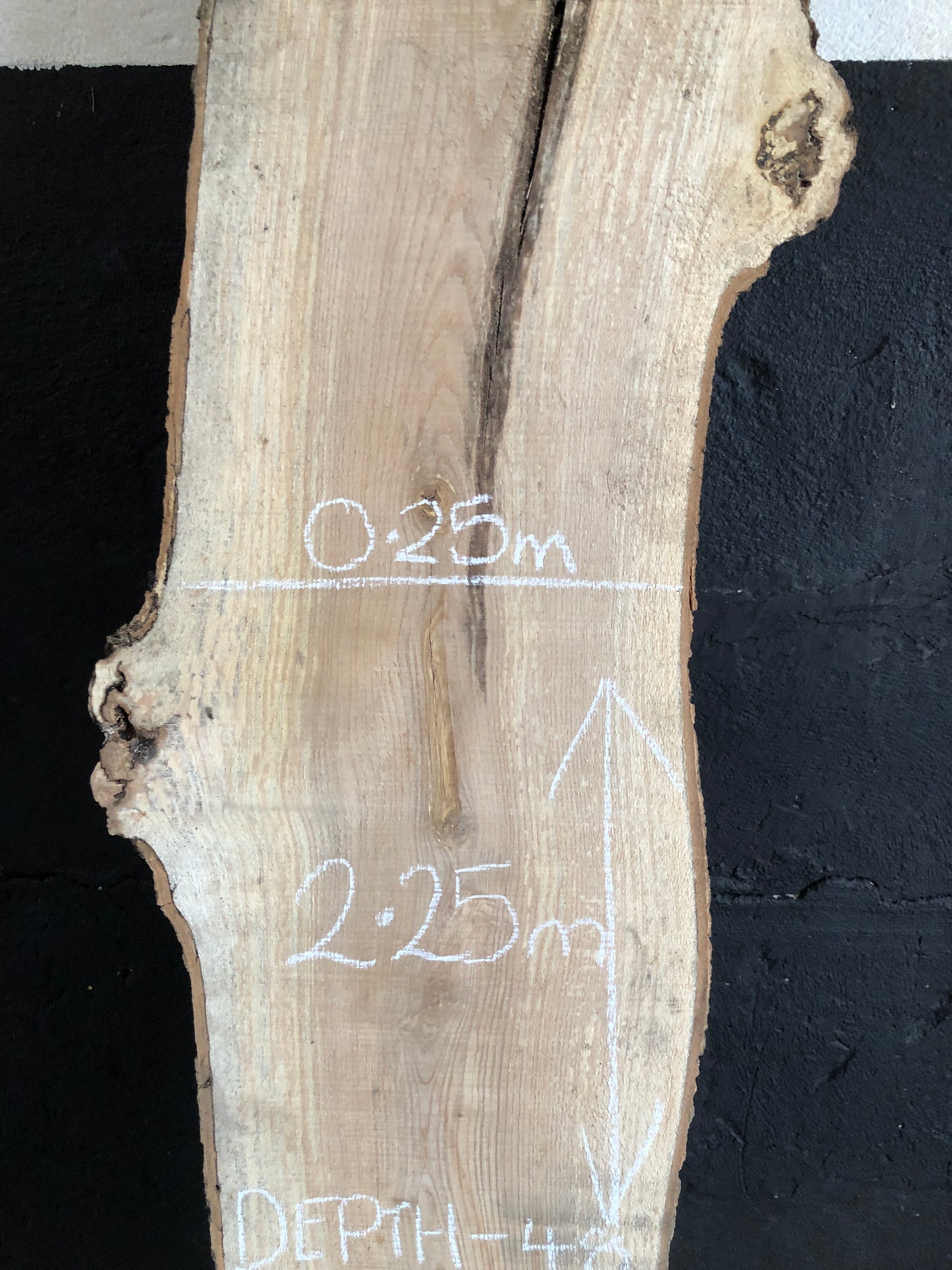 2.25m English Ash slab / board. Light spalting. Item A5.