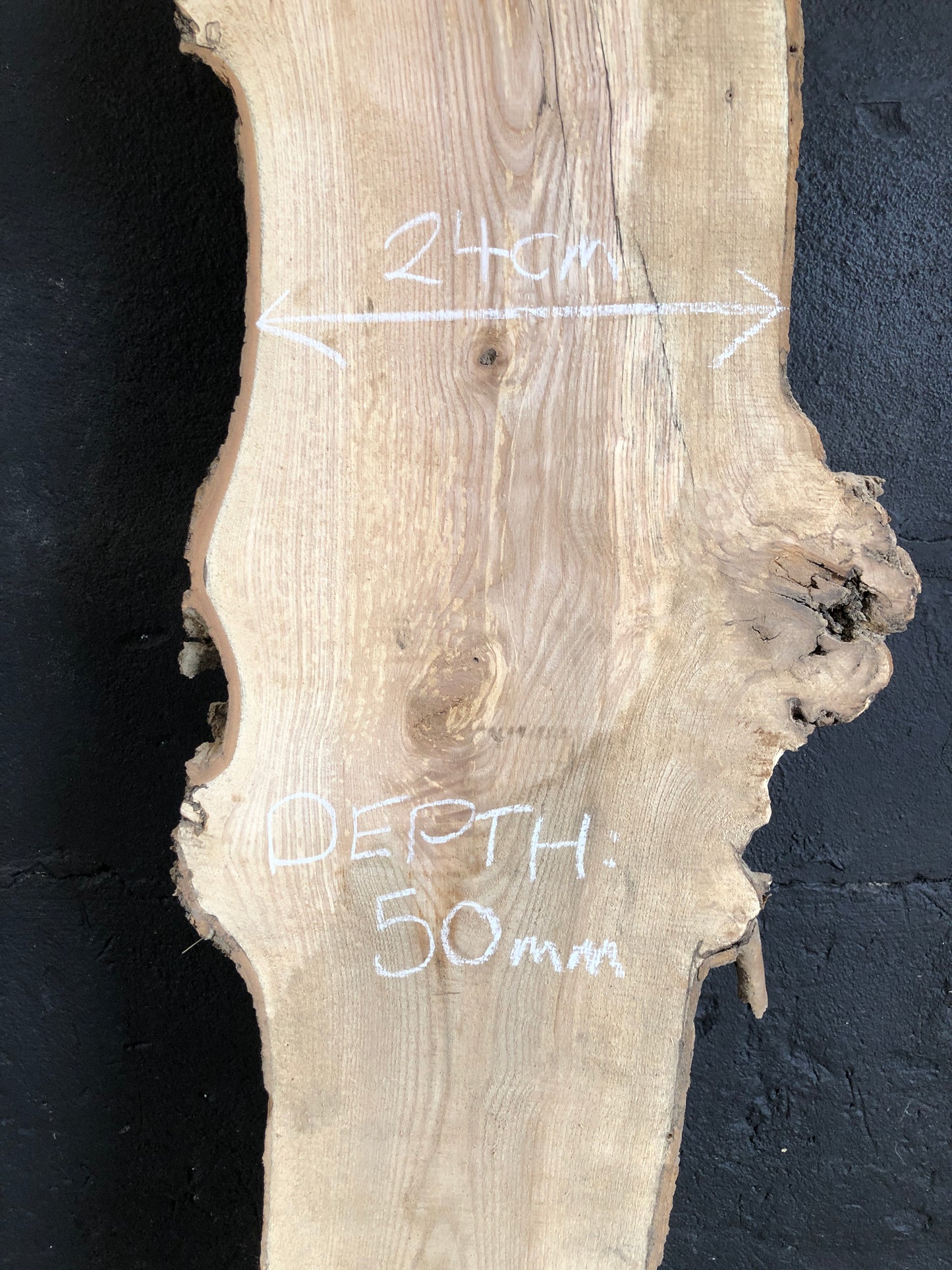 2.25m English ash slab / board. Light spalting. Item A6.