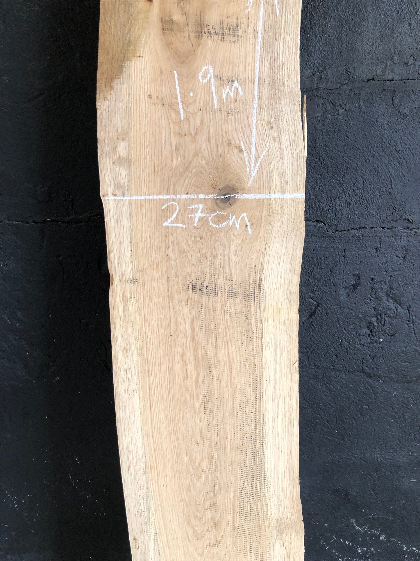 1.9m English oak board / slab. Kiln dried. Part-planed and thicknessed. Item O11