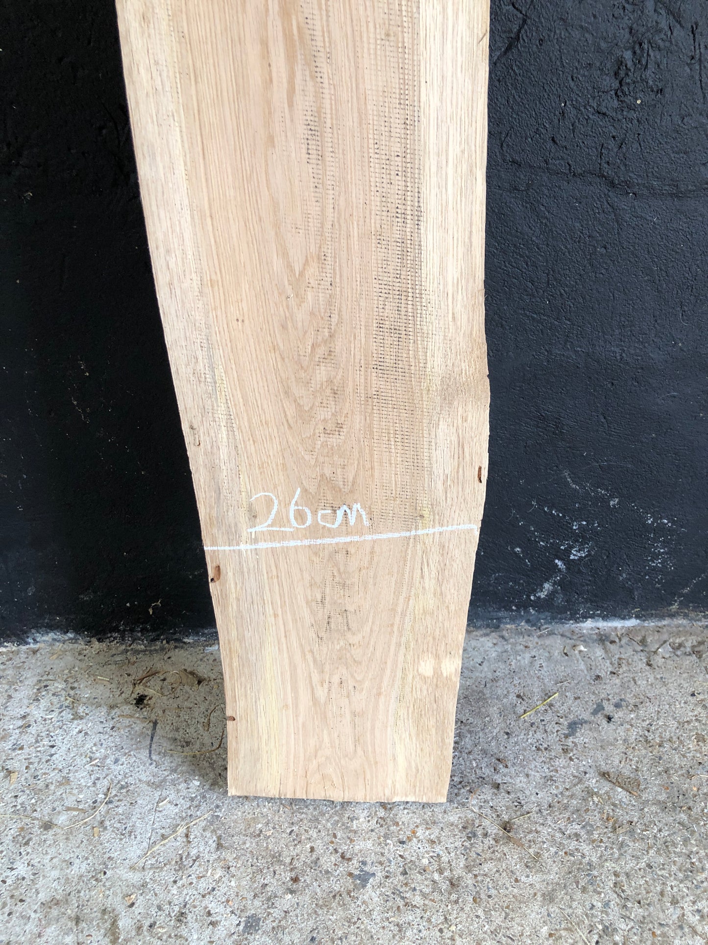 1.9m English oak board / slab. Kiln dried. Part-planed and thicknessed. Item O11