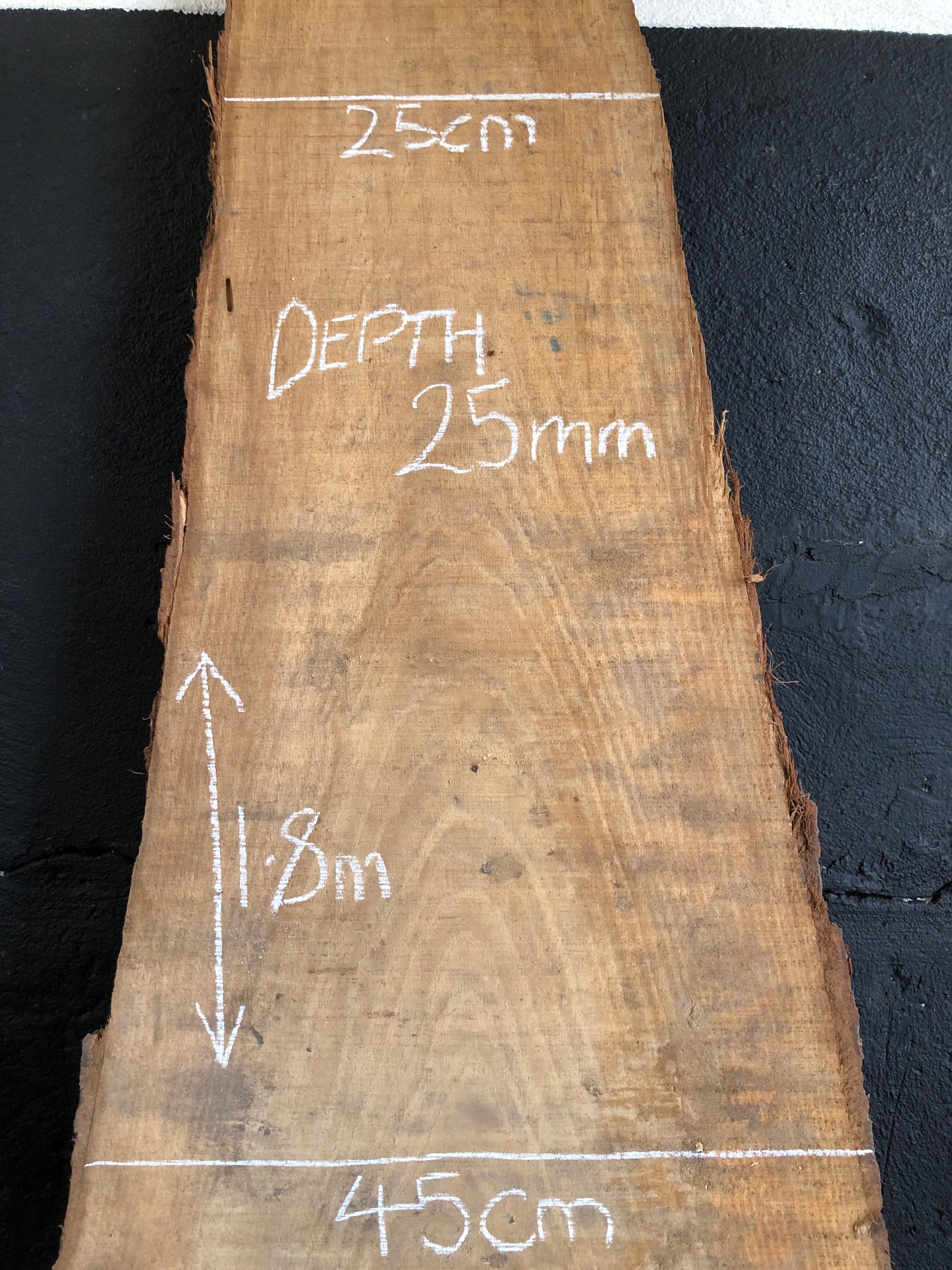 1.8m English oak wedge-slab. Item O14.