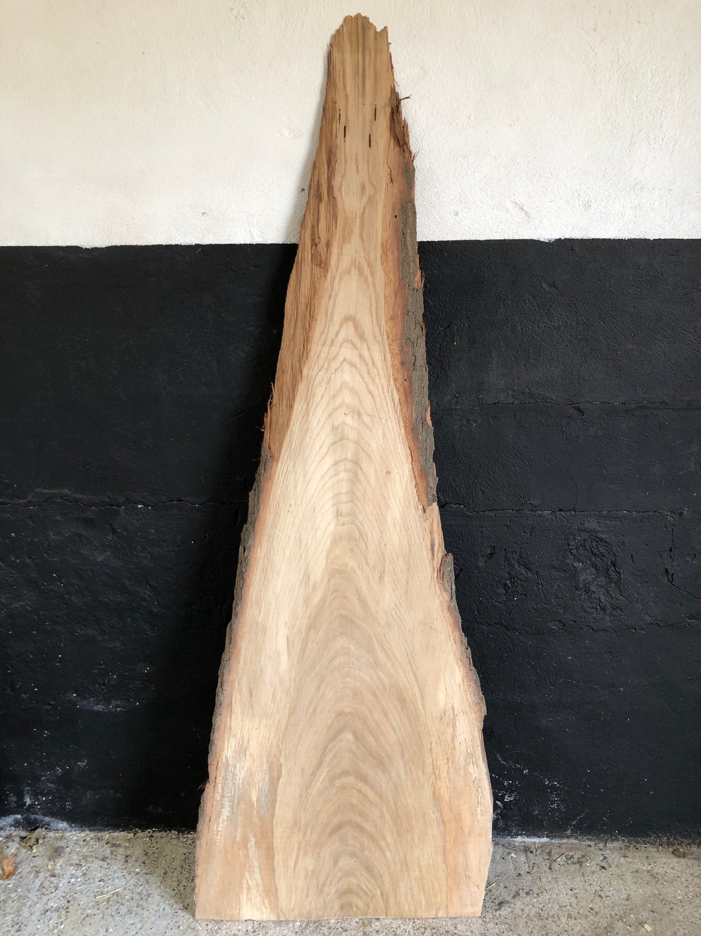 1.8m English oak wedge-slab. Item O14.