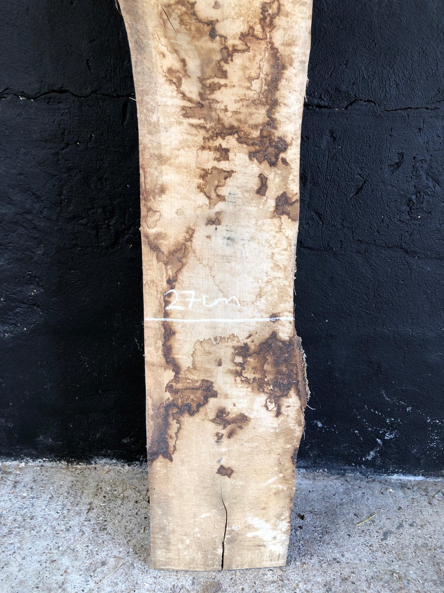 2.52m English oak slab. Kiln dried. Item O16.
