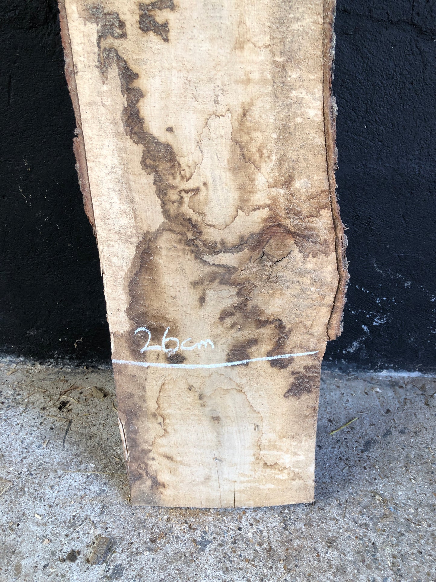 2.52m English oak slab. Kiln dried. Item O17.